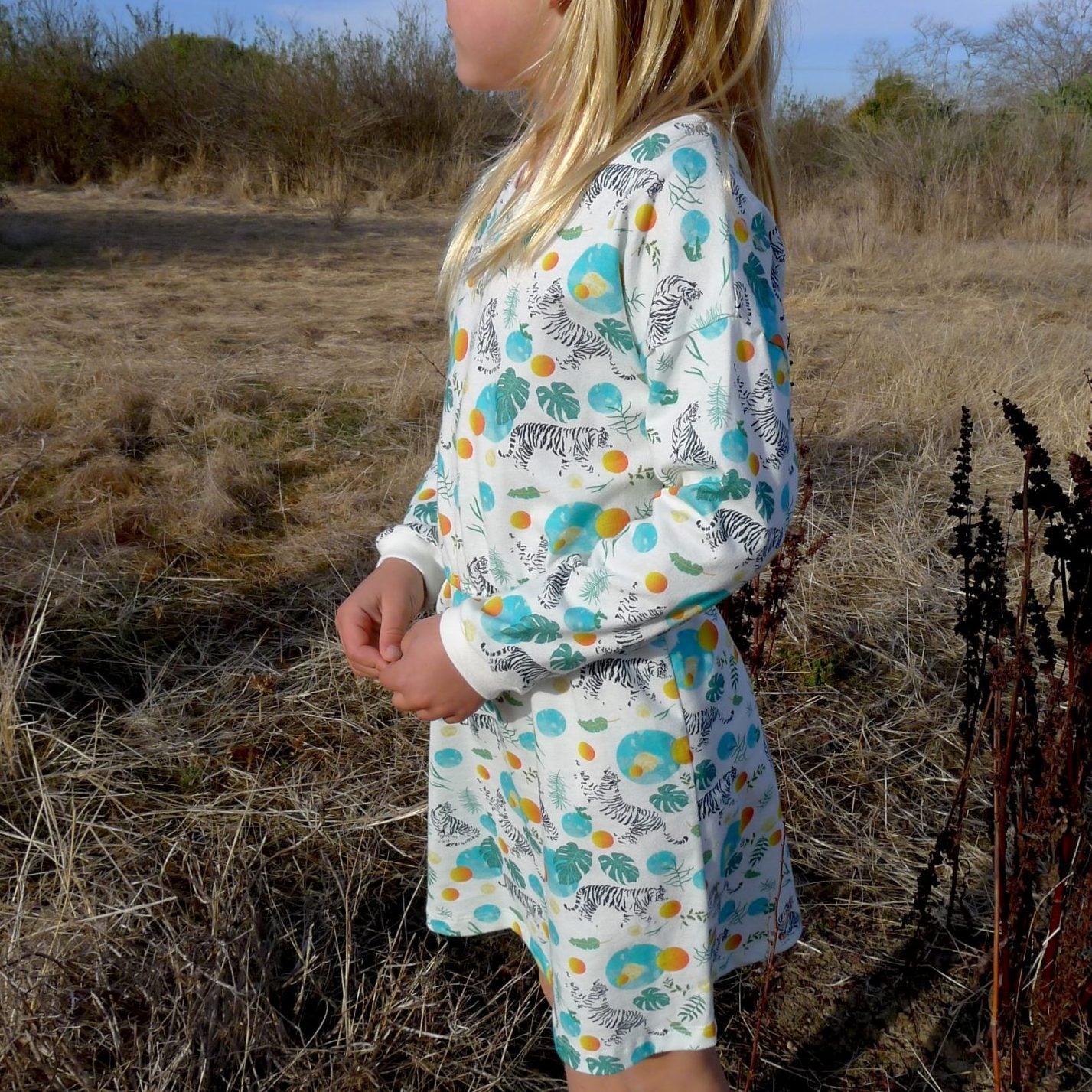 Kids' Magical Jungle Long Sleeve Dress