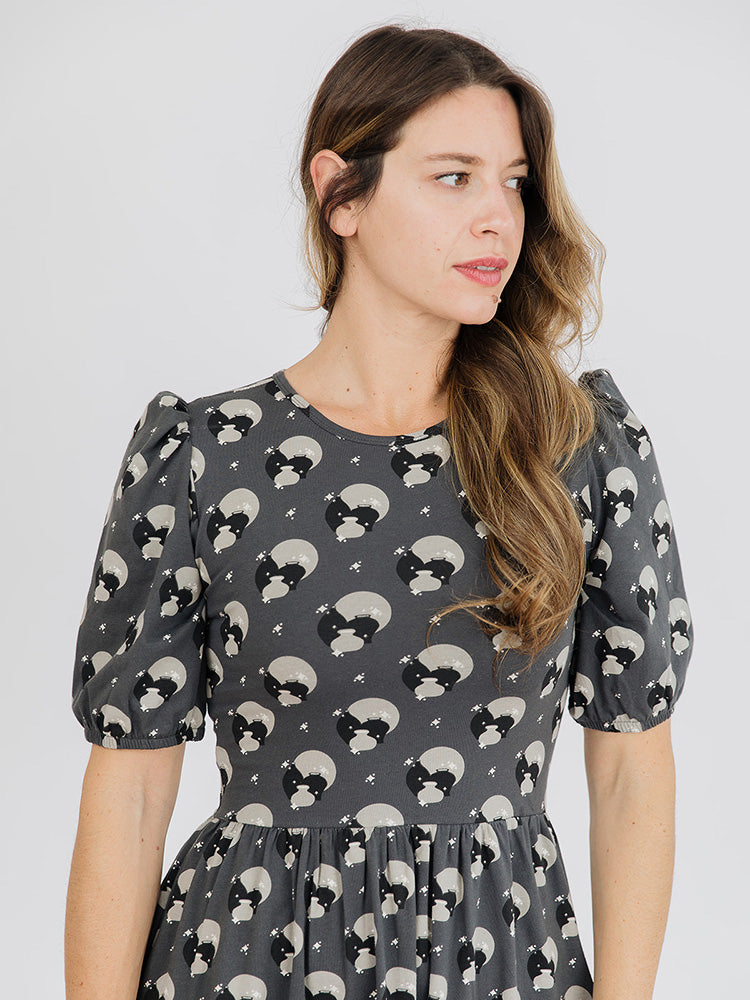 Inez Vase Cluster Bubble Sleeve Dress