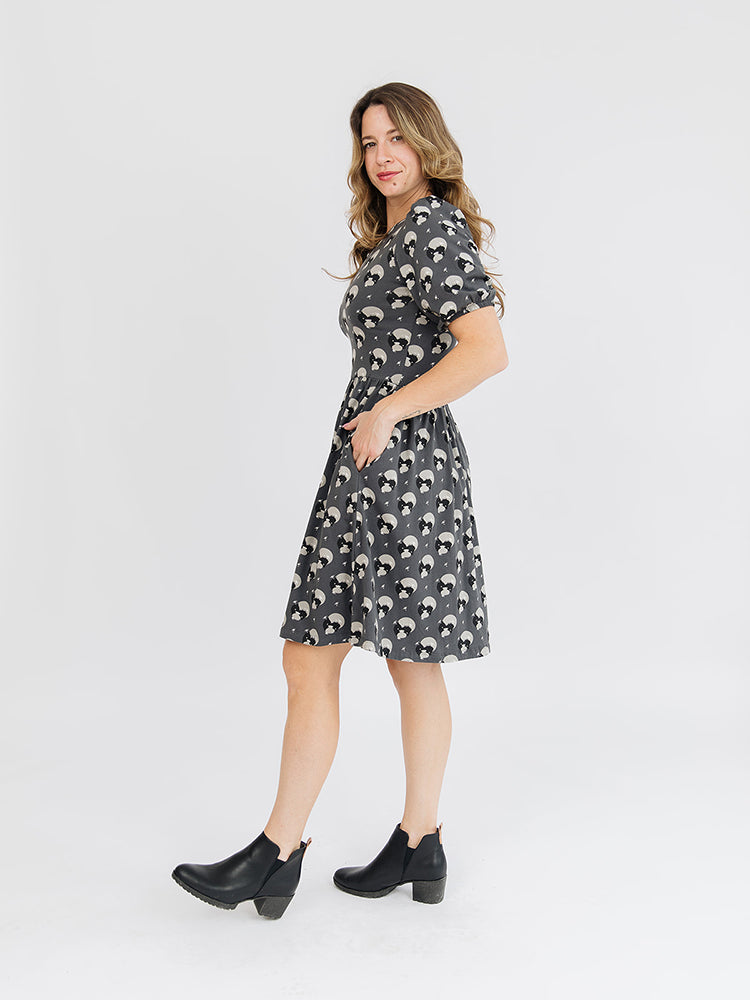 Inez Vase Cluster Bubble Sleeve Dress