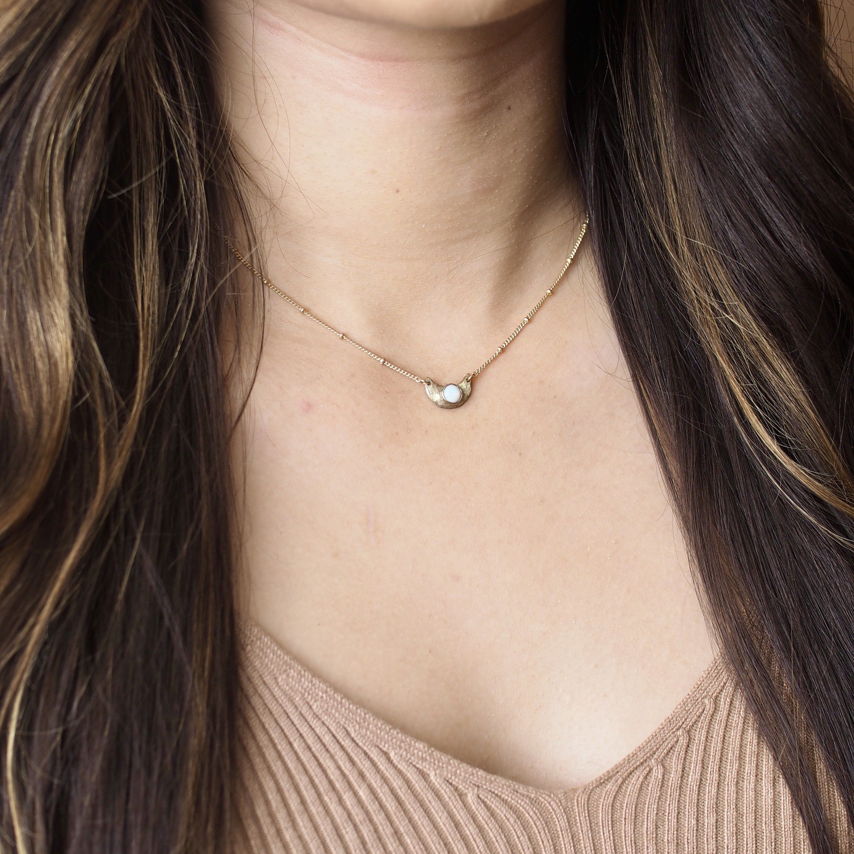 Little Lunar Choker - Gold Tone Bronze