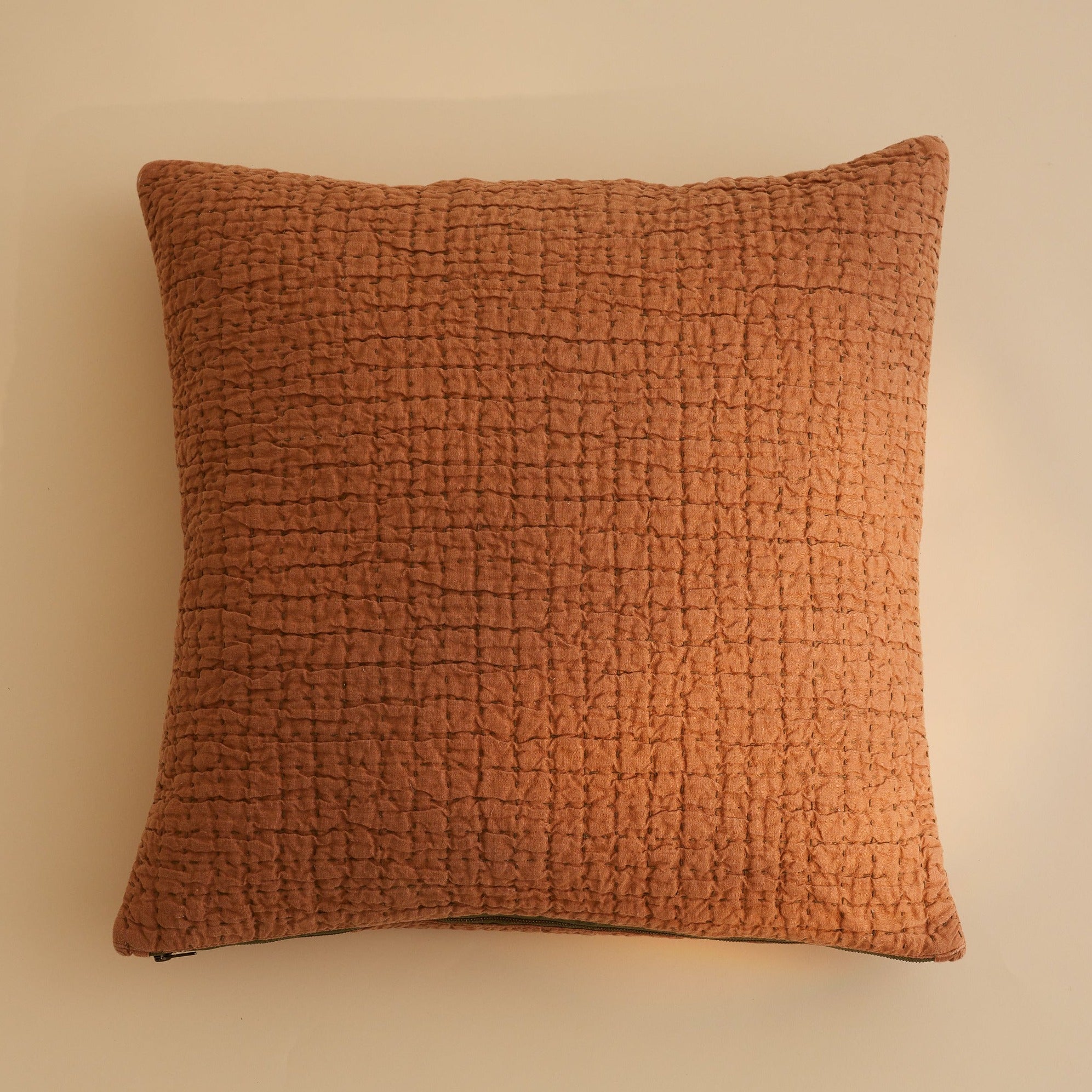 Jasper Quilted Hemp Throw Pillow