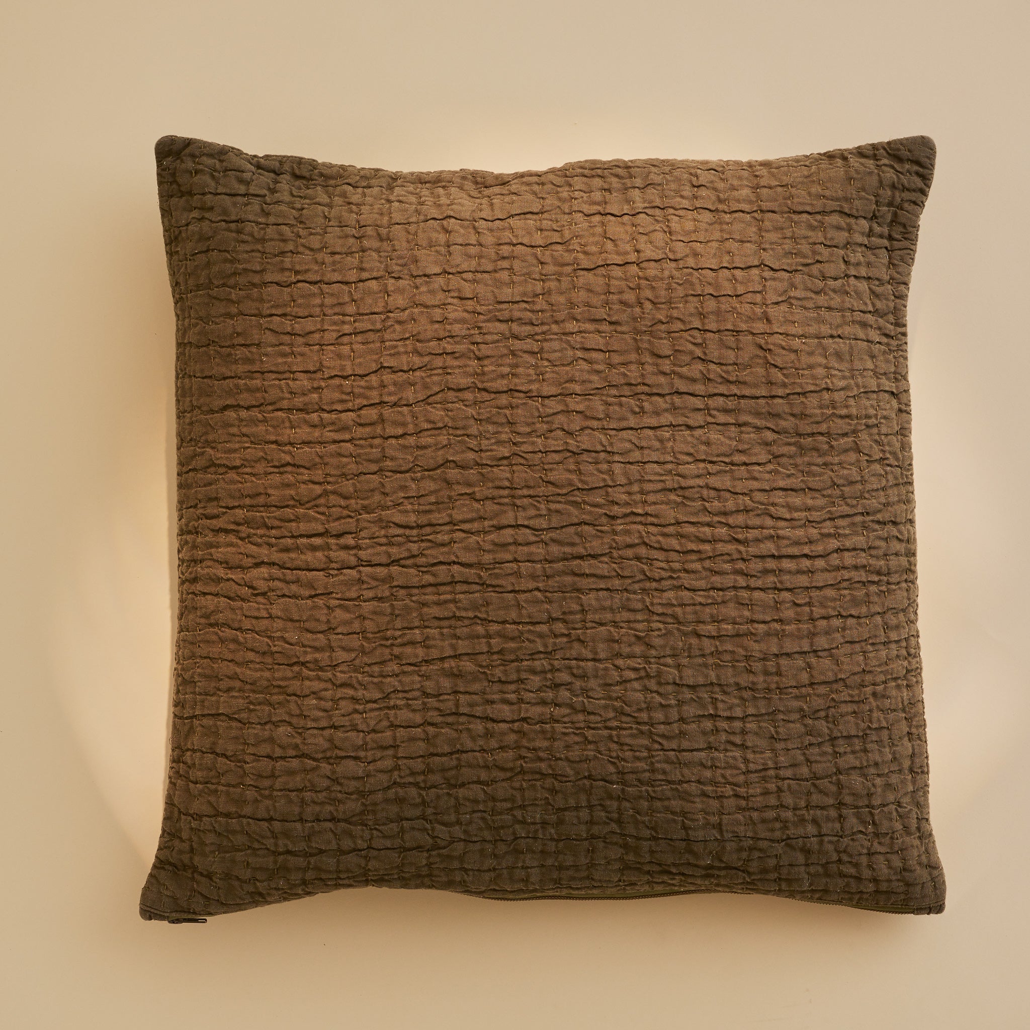 Jasper Quilted Hemp Throw Pillow