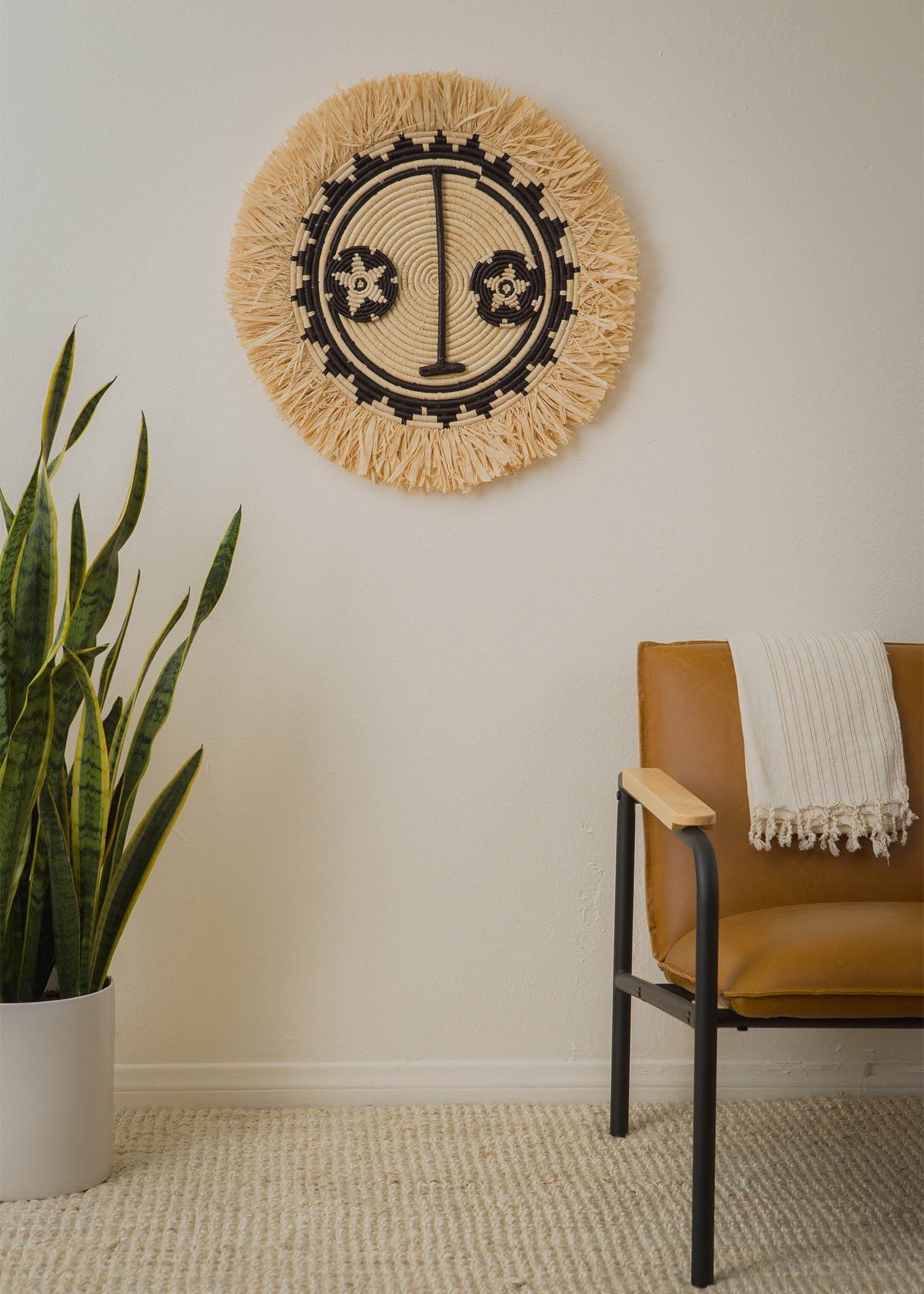 Fringed Sun Mask Wall Art Disc