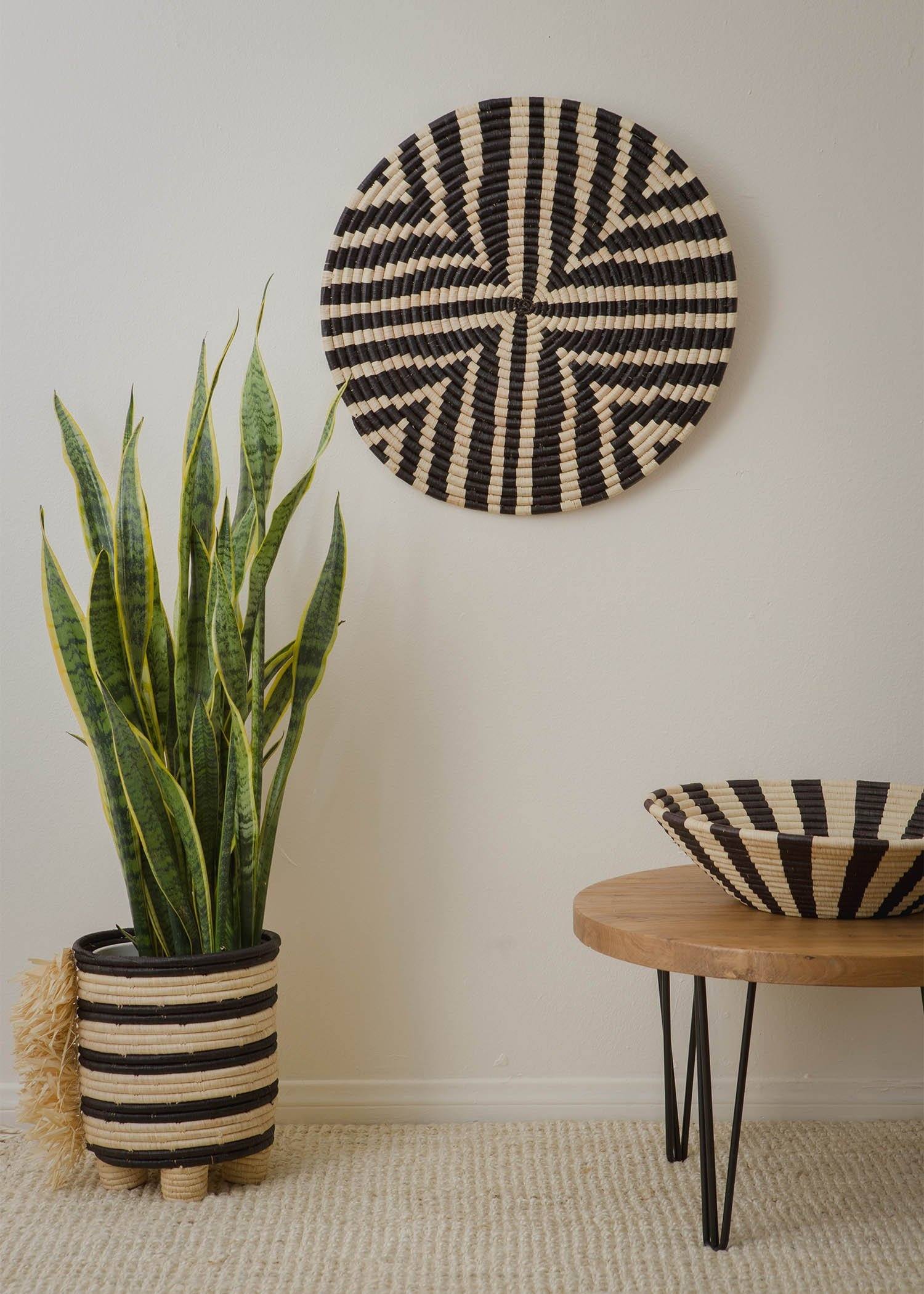 Black + Natural Geo Wall Basket