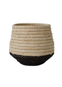 Dipped Black and Natural Raffia Planter