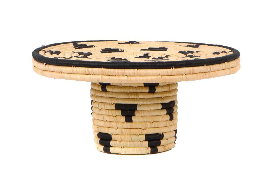 Black + Natural Raffia Cake Stand