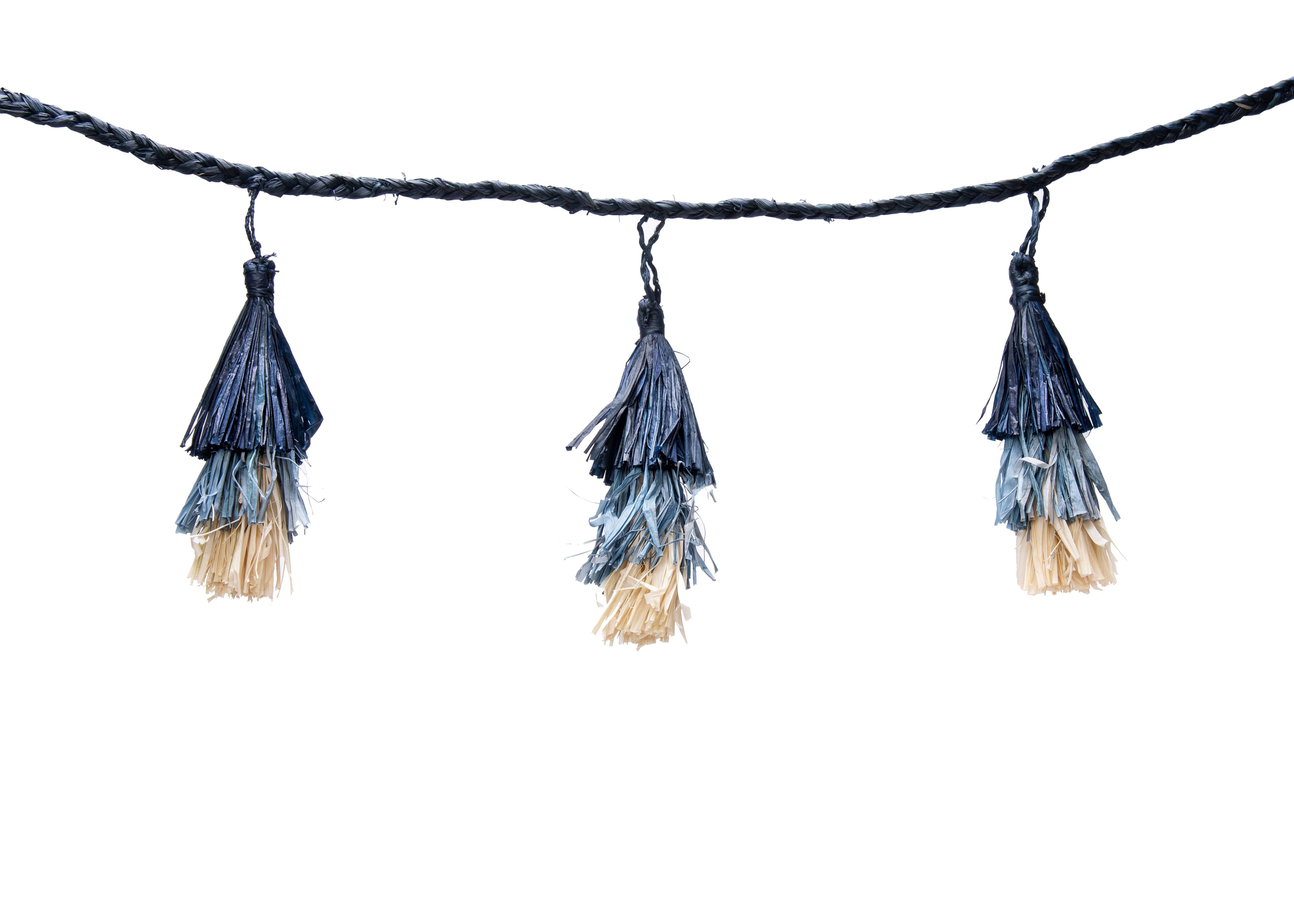 Blue Ombre Tasseled Garland