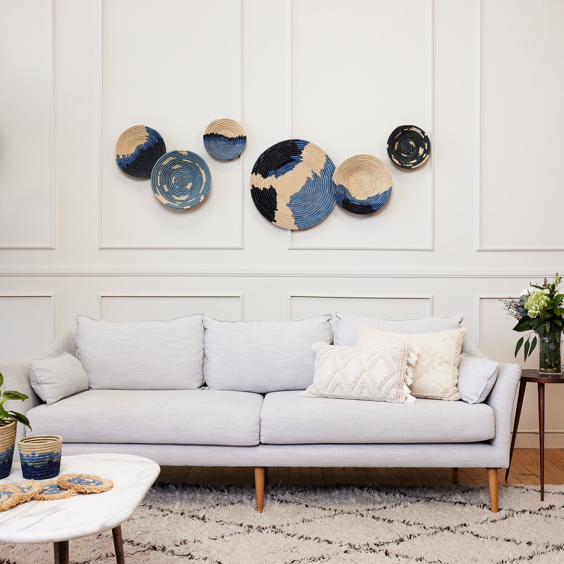 Coastal Blues Large Wall Bowls Set