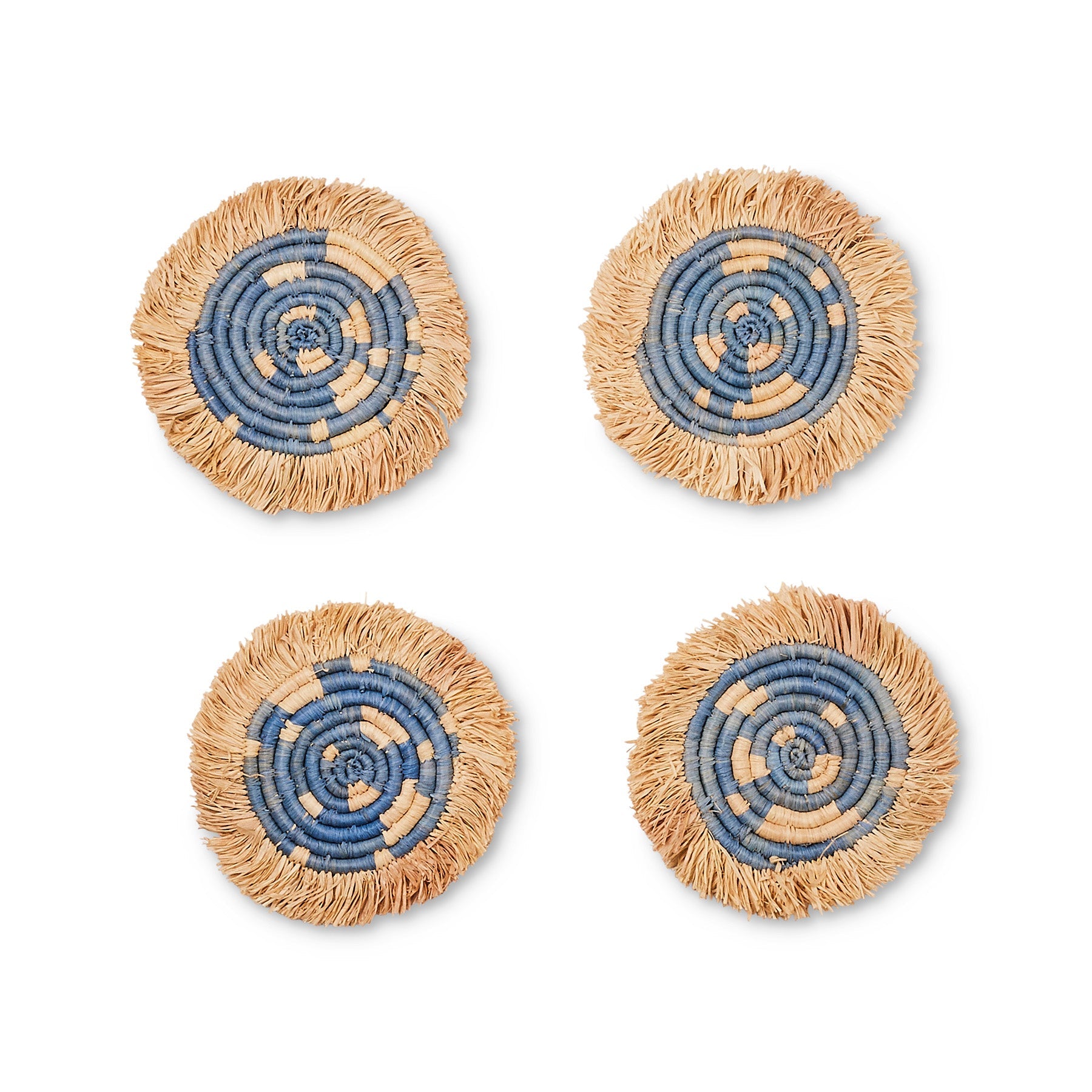 Coastal Minimalism Coasters with Fringe Set