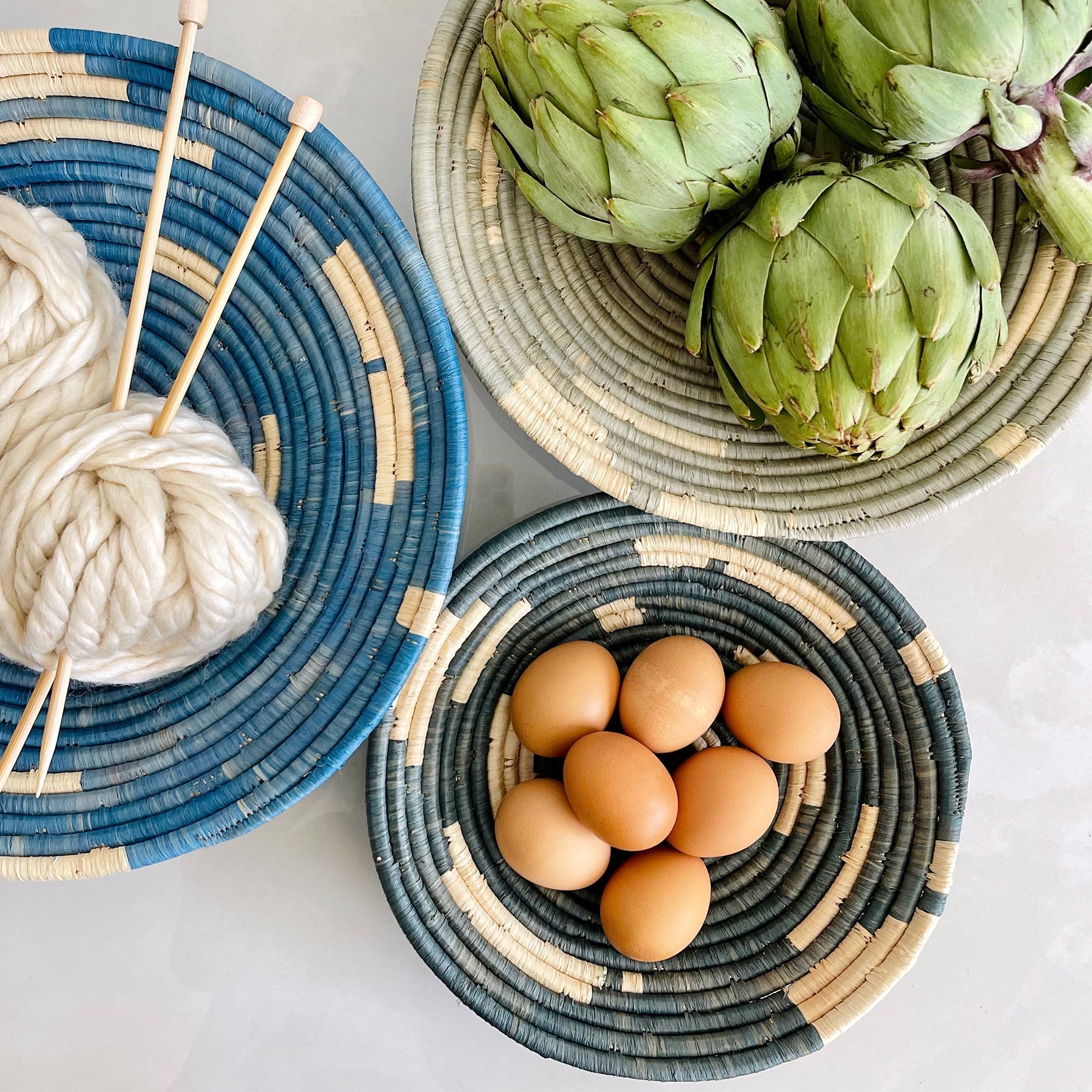 Coastal Minimalism Woven Small Bowl - Reflections