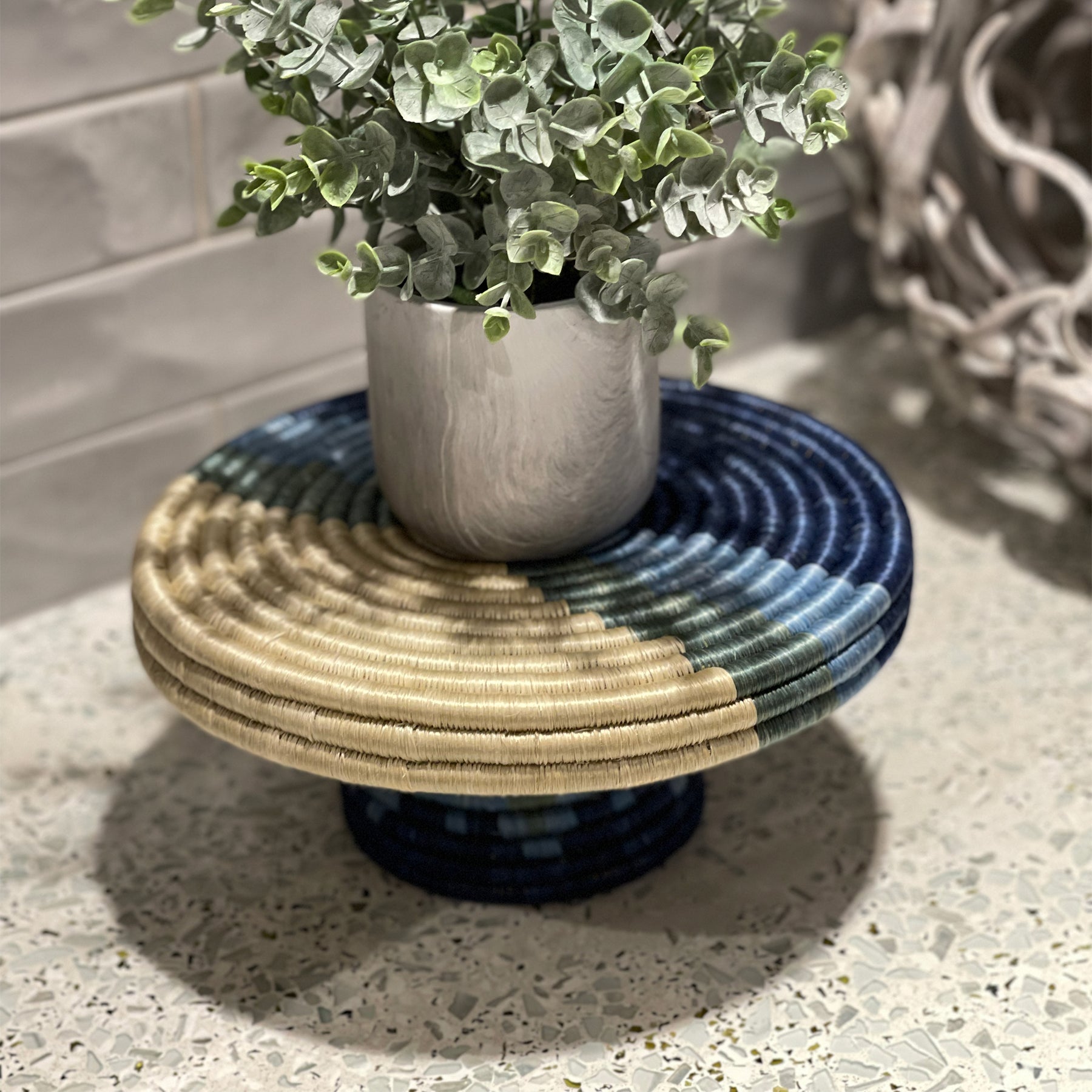 Coastal Minimalism Woven Pedestal