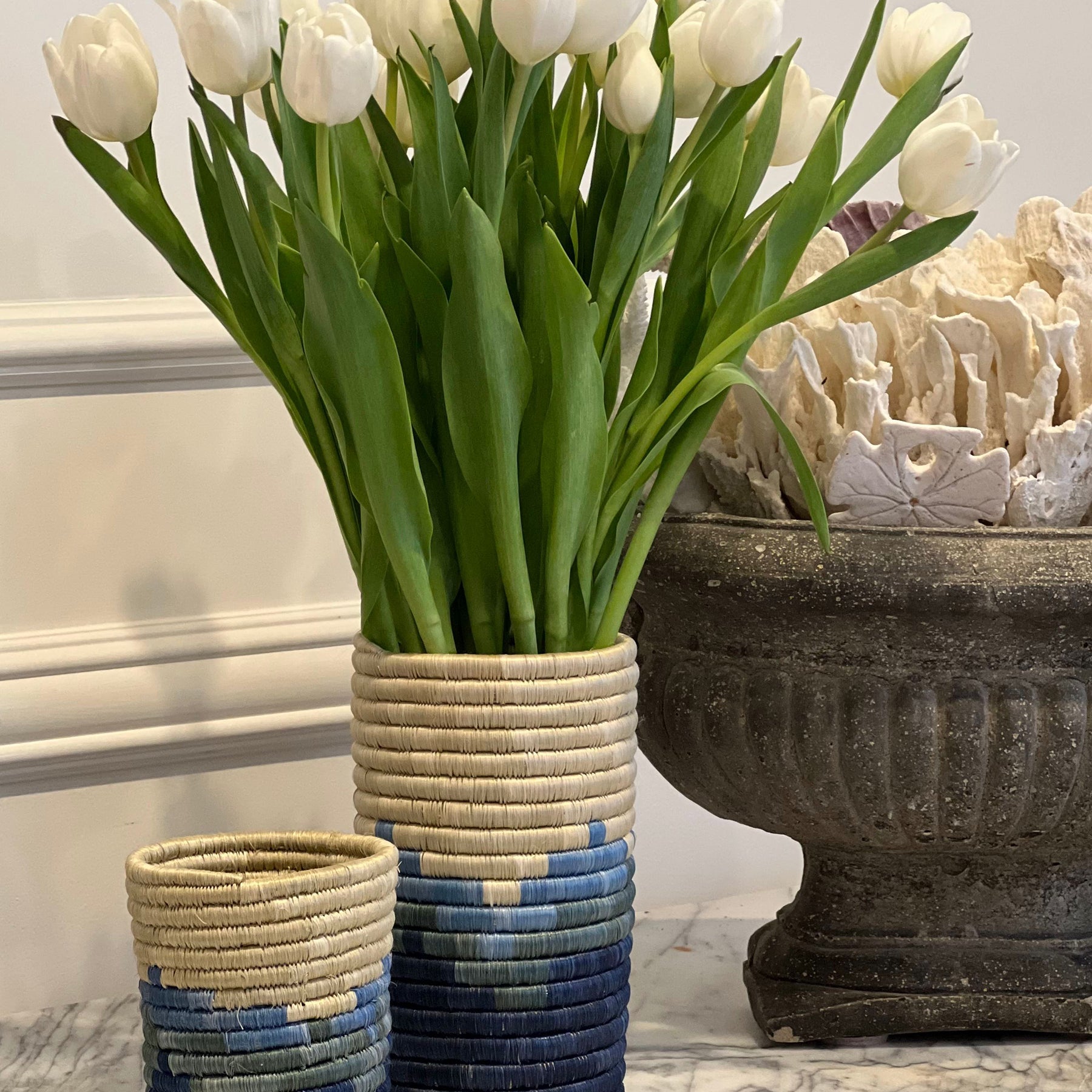 Coastal Minimalism Woven Vase Set