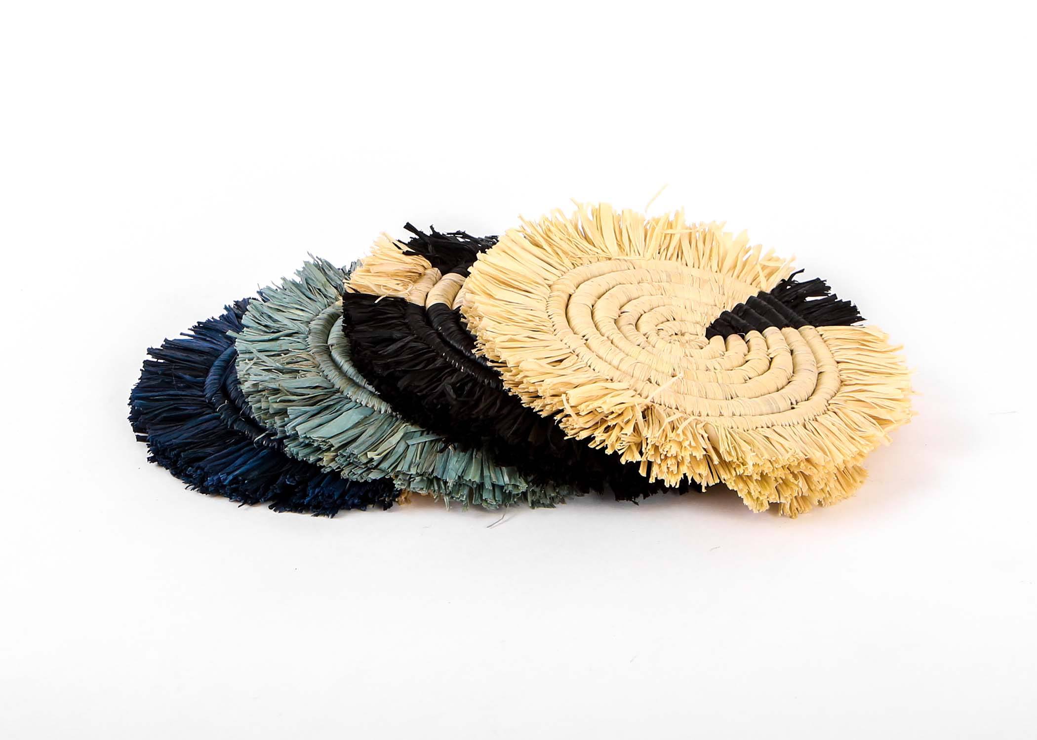 Dash of Blues Fringed Coasters