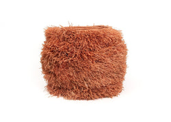 Peach Raffia Fringed Planter / Side Table