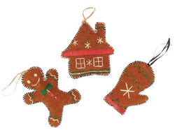 Man, Mitten + House Gingerbread Ornaments Set