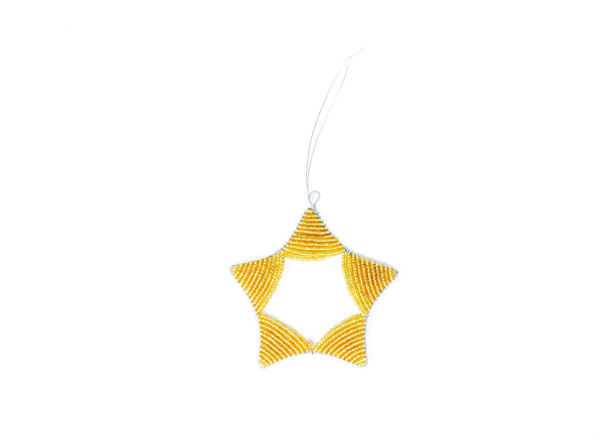 Gold Beaded Star Ornament