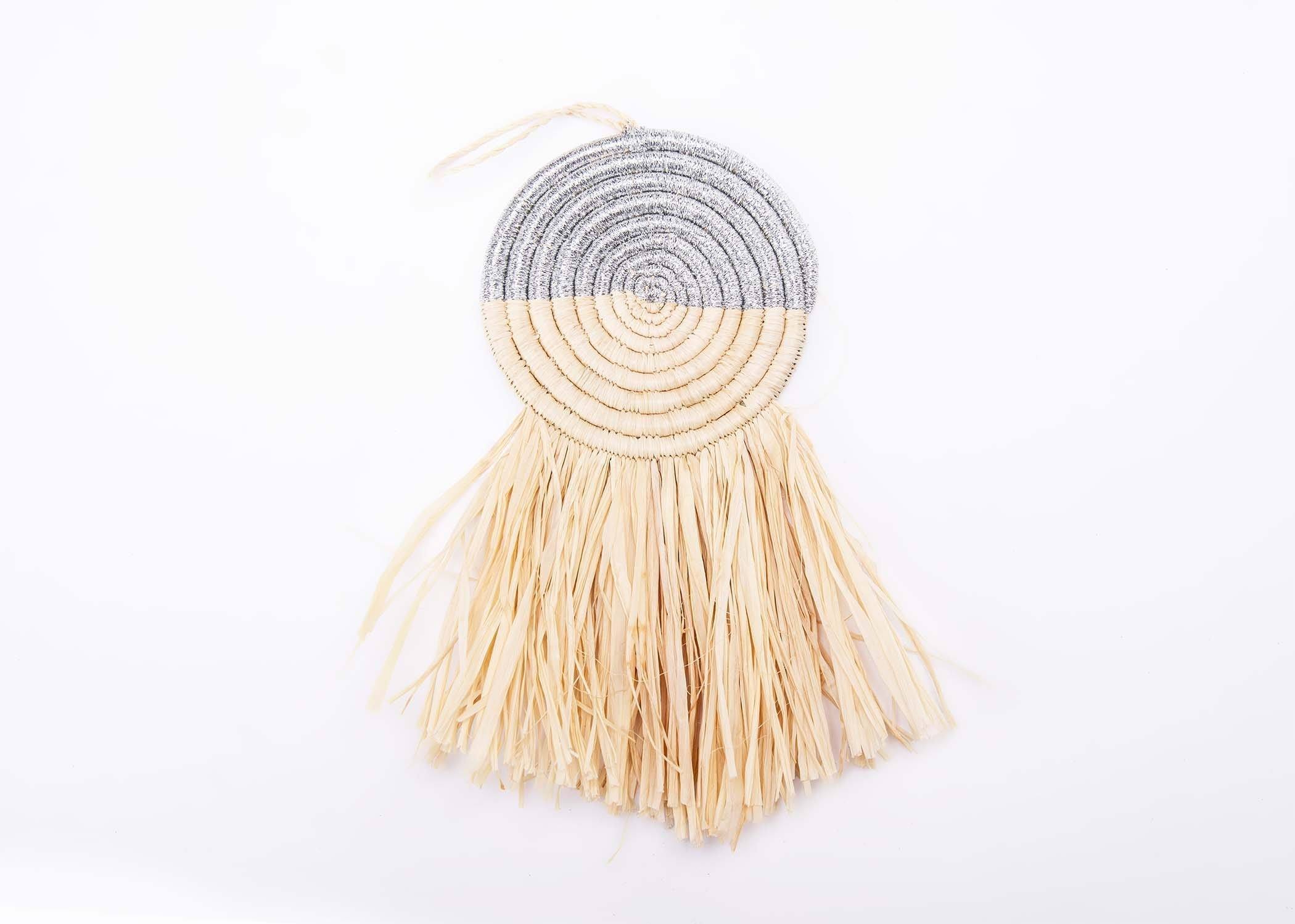 Half Silver Metallic Fringed Disc Ornament