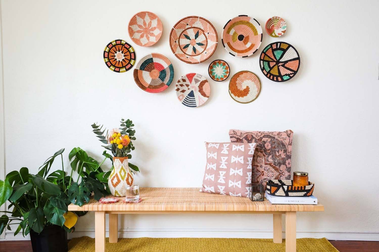 Large Dusty Peach Geo Bowl