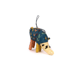 Navy Raffia Rhino Ornament