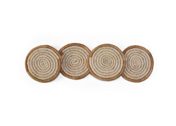 Soft Gold Ring Raffia Coaster Set