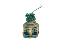 Teal + Mist Pom Pom Basket Ornament