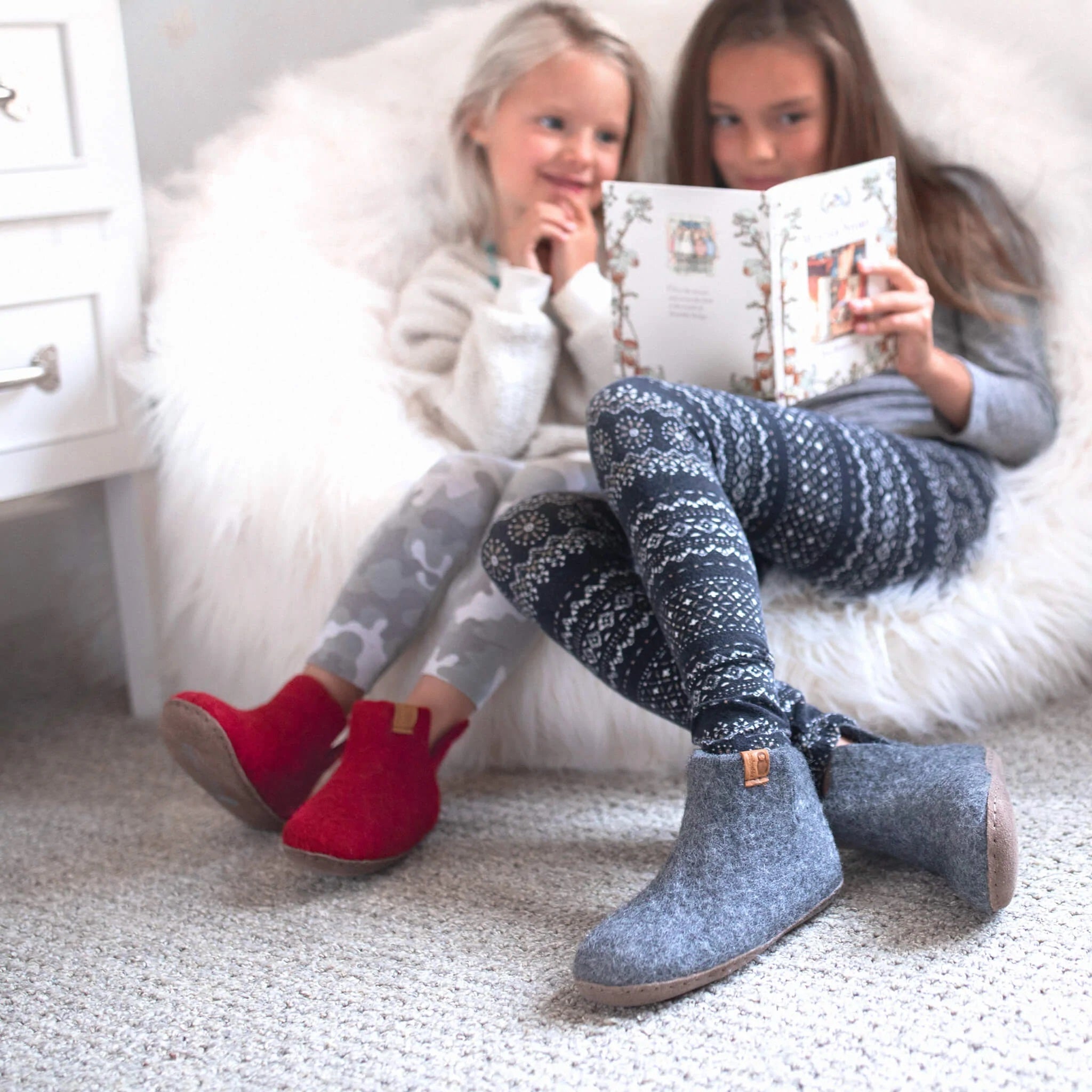 Kids' Wool Bootie with Leather Sole