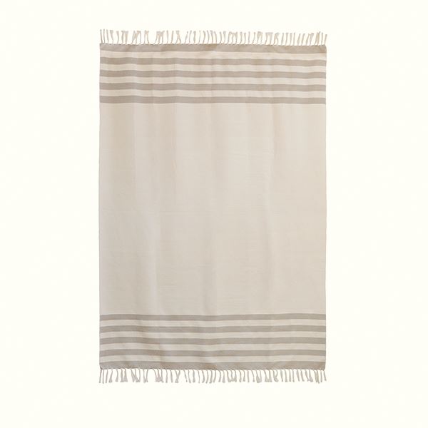 Beige Stripes Throw Blanket