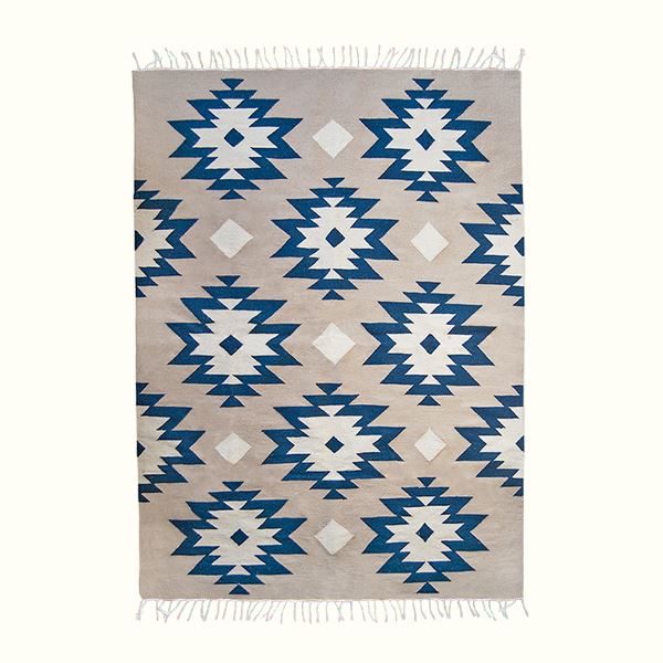 Blue Medallions Wool Rug