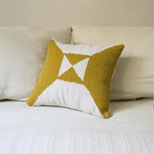 Cream + Yellow Arrows Wool Throw Pillow Cover