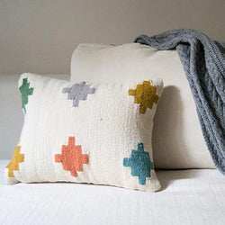 Pastel Tiles Wool Throw Pillow Cover