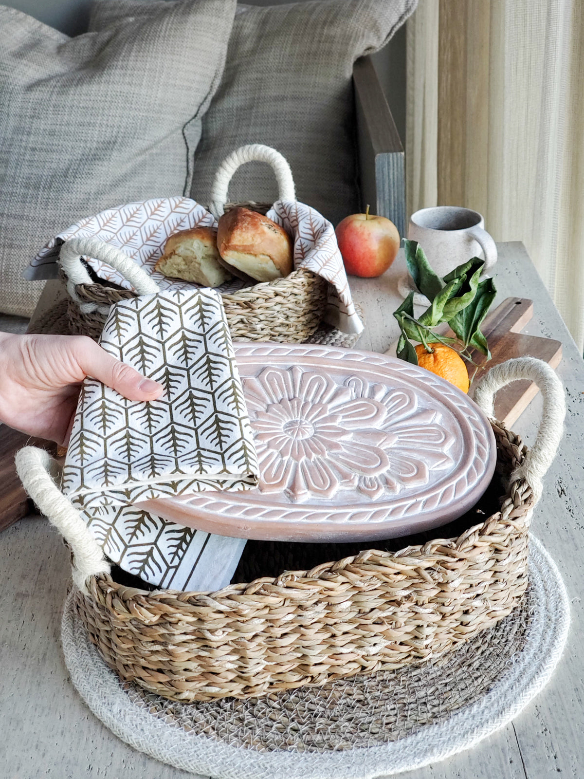 Bread Warmer + Basket - Flower