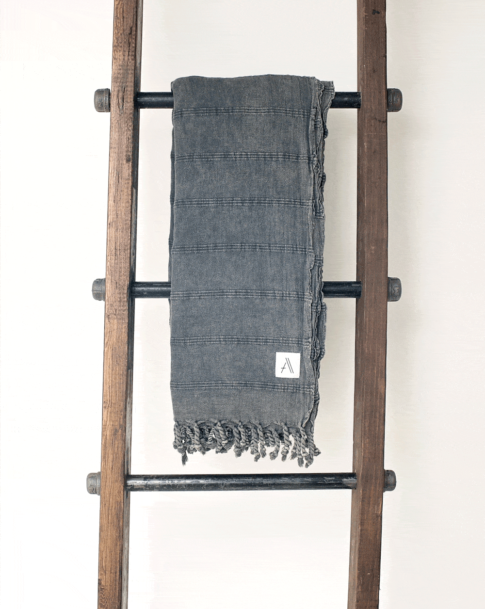 Kurios Turkish Towel / Blanket - Charcoal