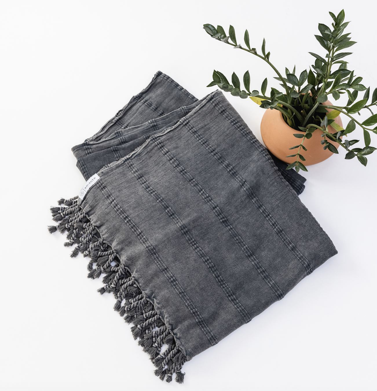 Kurios Turkish Towel / Blanket - Charcoal