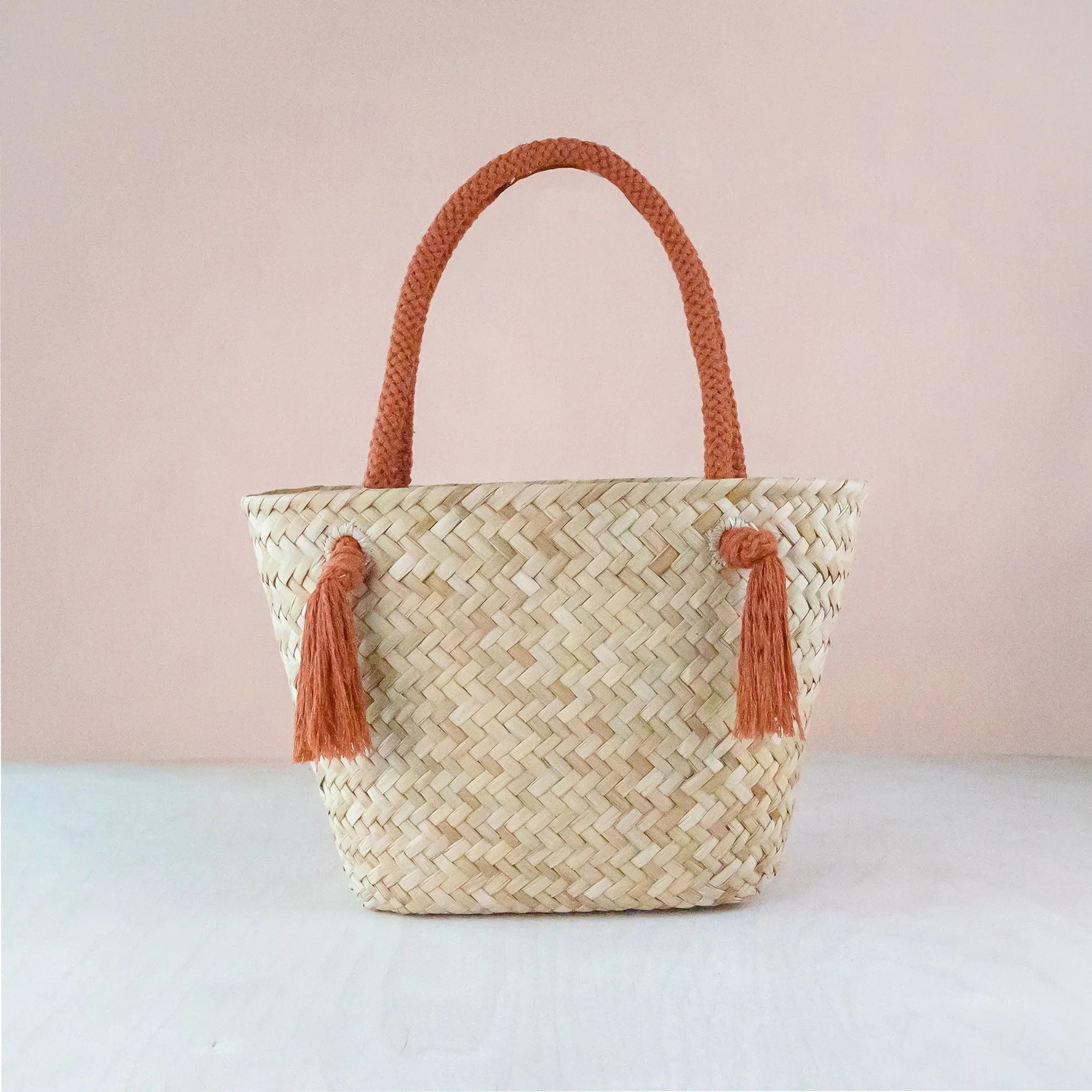 Large Straw Tote Bag with Braided Handles