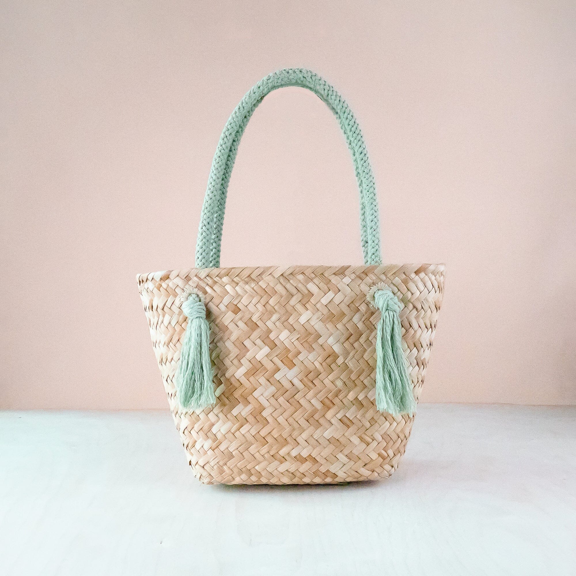 Large Straw Tote Bag with Braided Handles