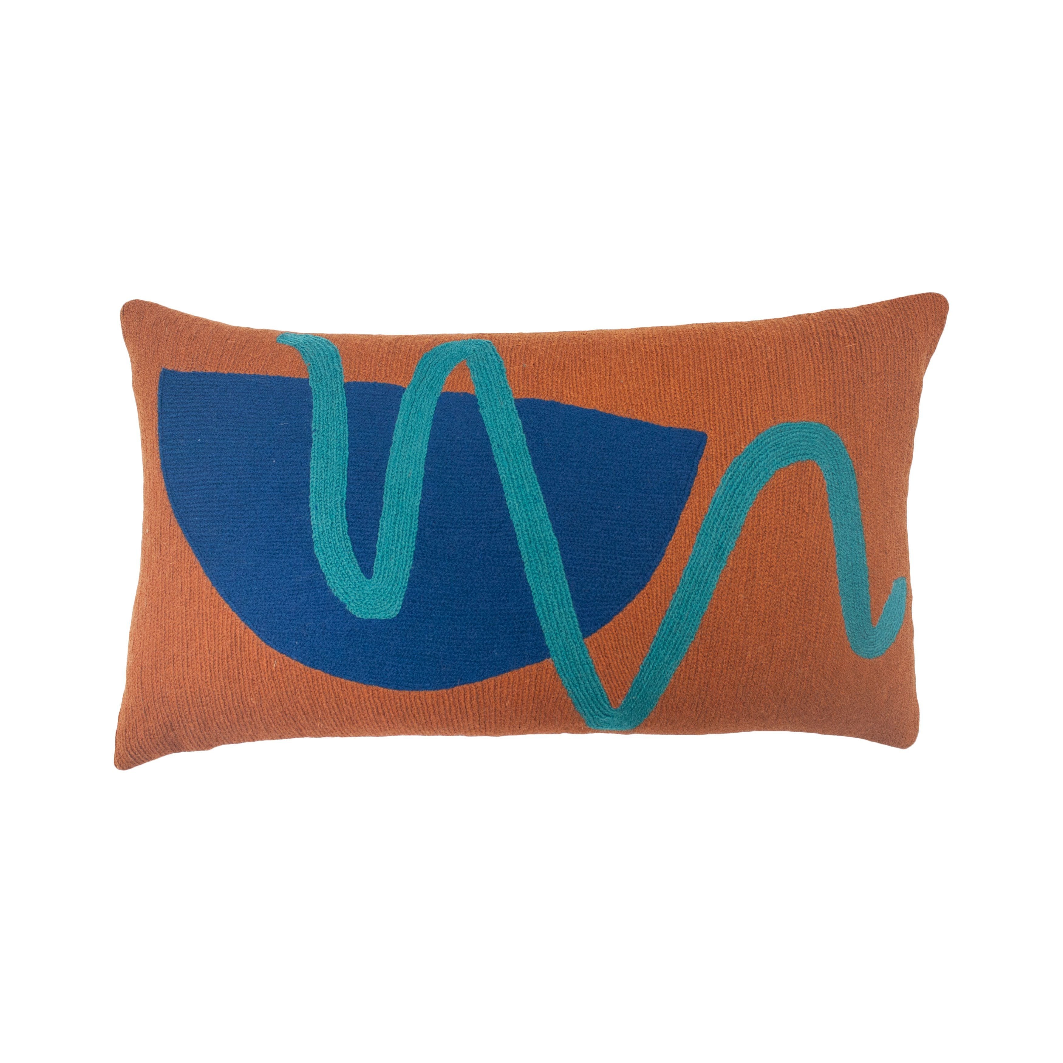 Blah Blah Squiggle Wool Lumbar Pillow Cover