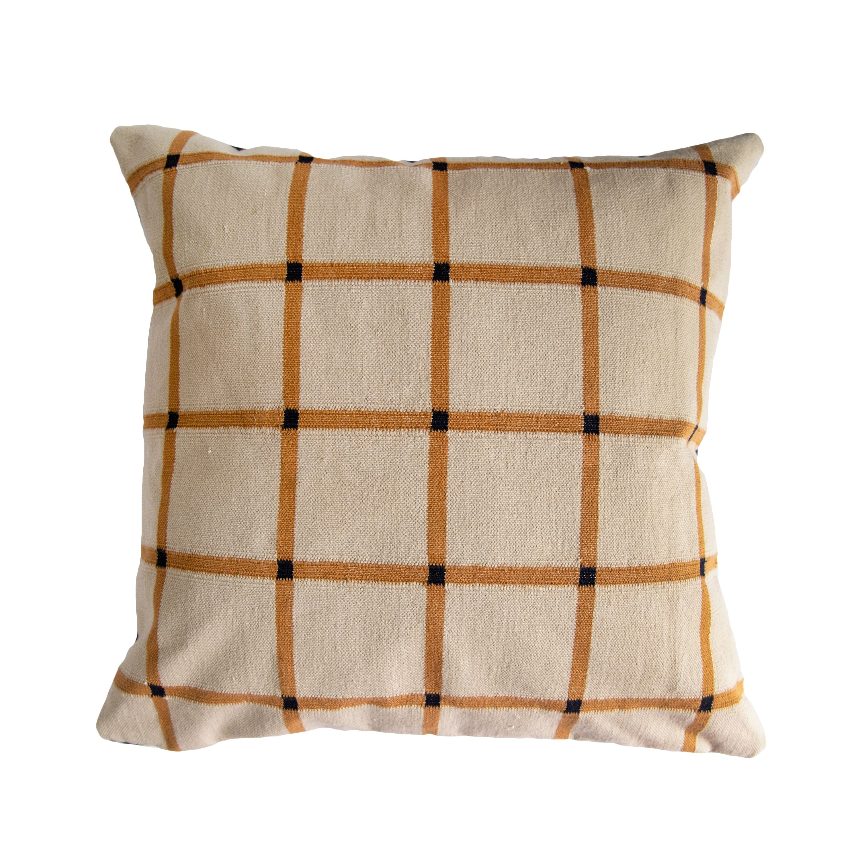 Grid Reversible Throw Pillow Cover