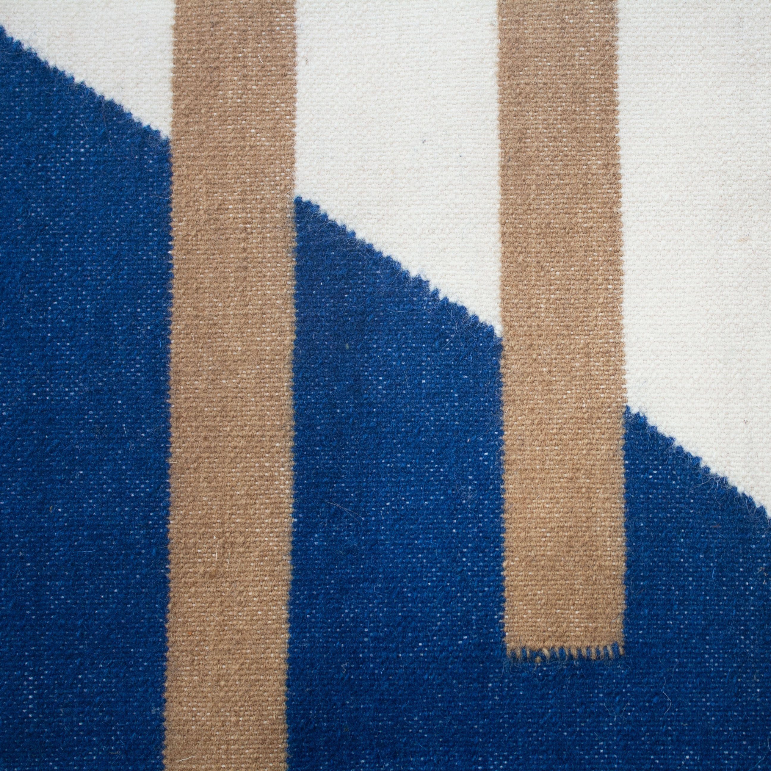 Luna Stripes Wool Rug - Blue