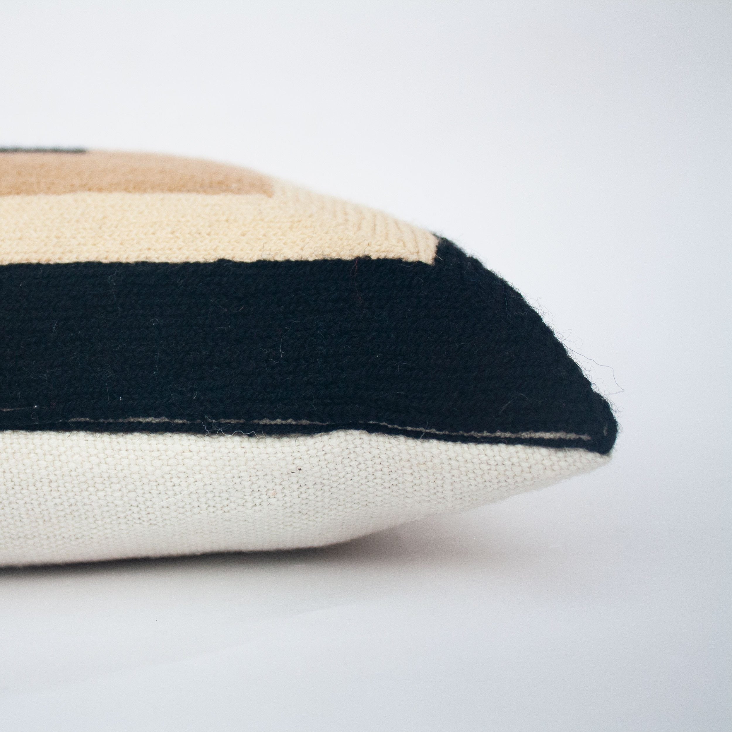 Marianne Wool Lumbar Pillow Cover - Black