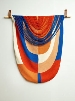 Red + Blue Wool Tapestry