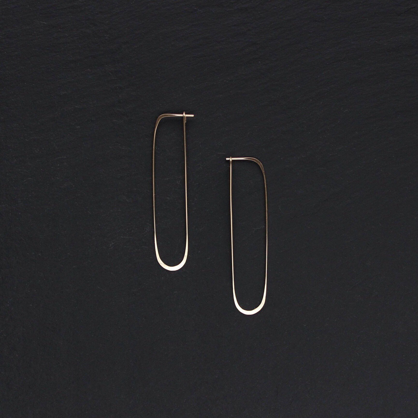 Long Oval Hoop Earrings