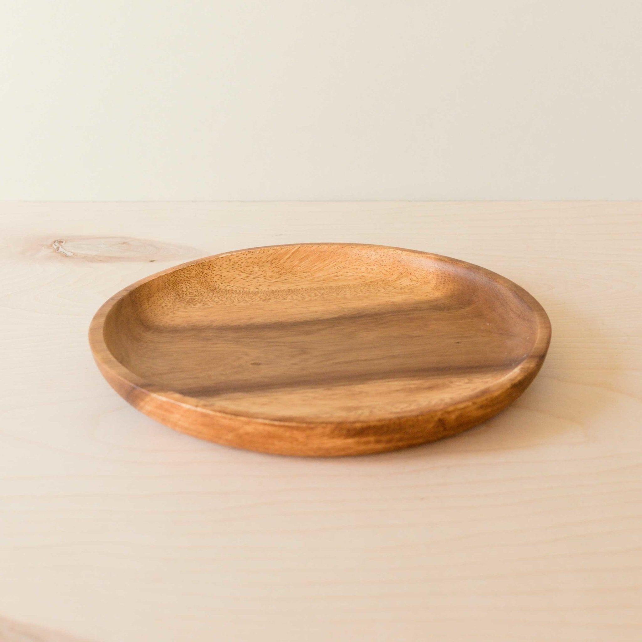 Acacia Round Wood Dinner Plate