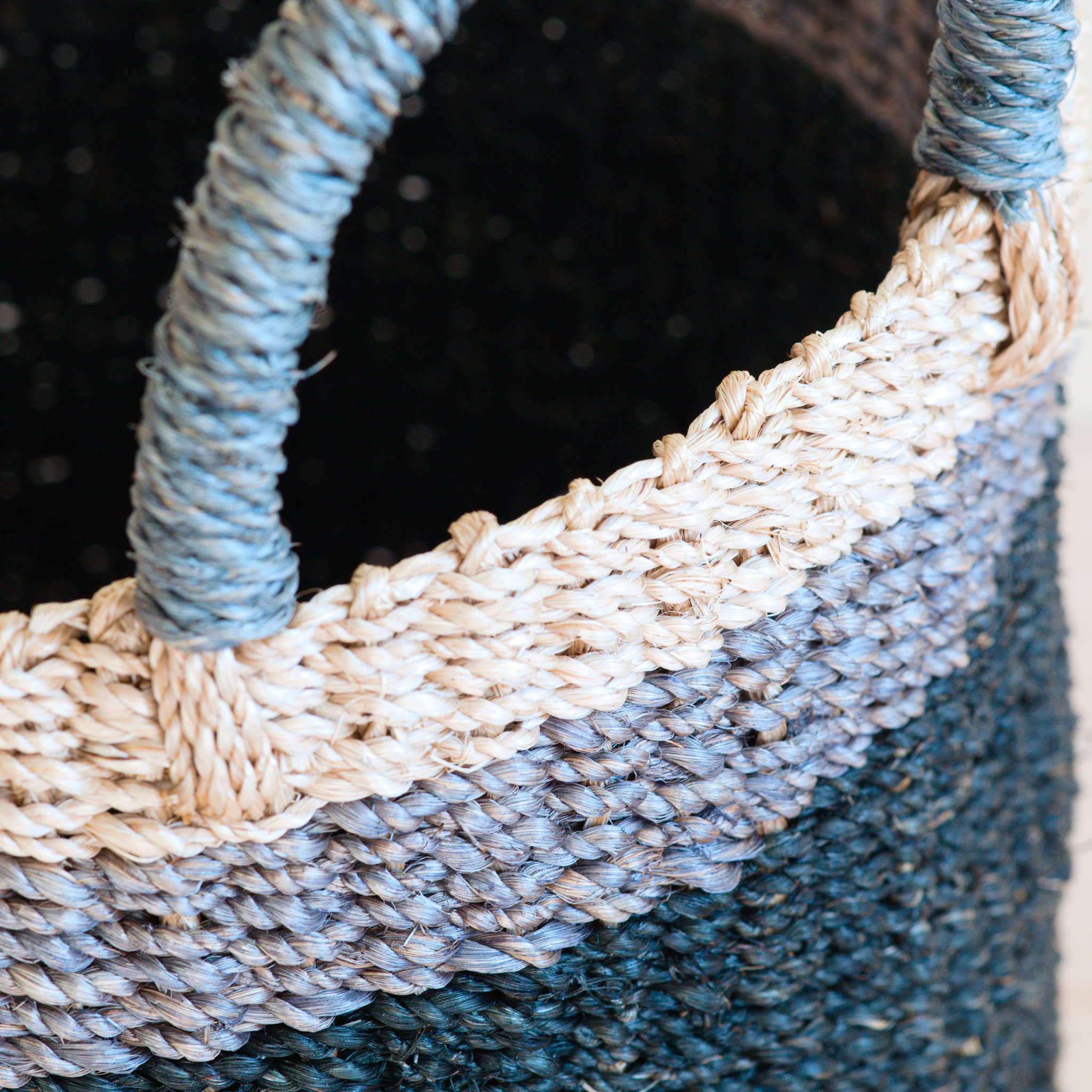 Black Floor Basket with Handles