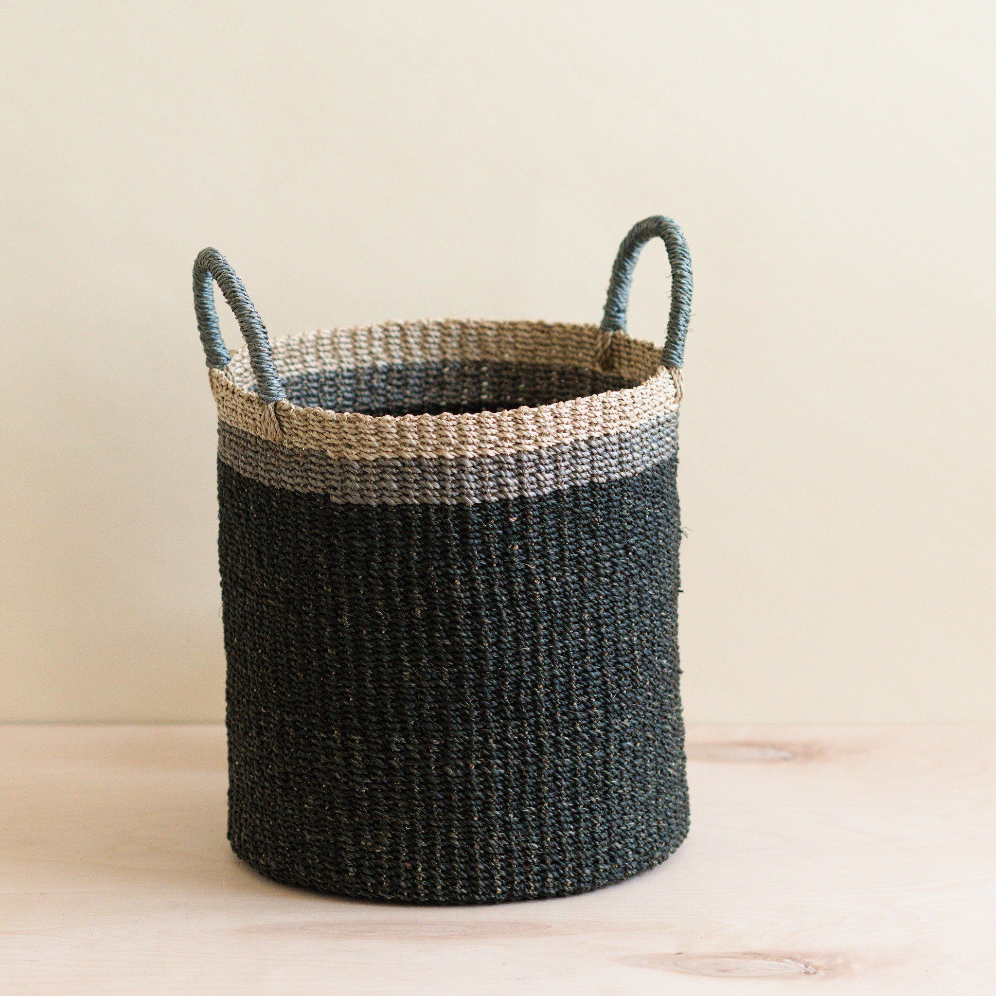 Black Floor Basket with Handles