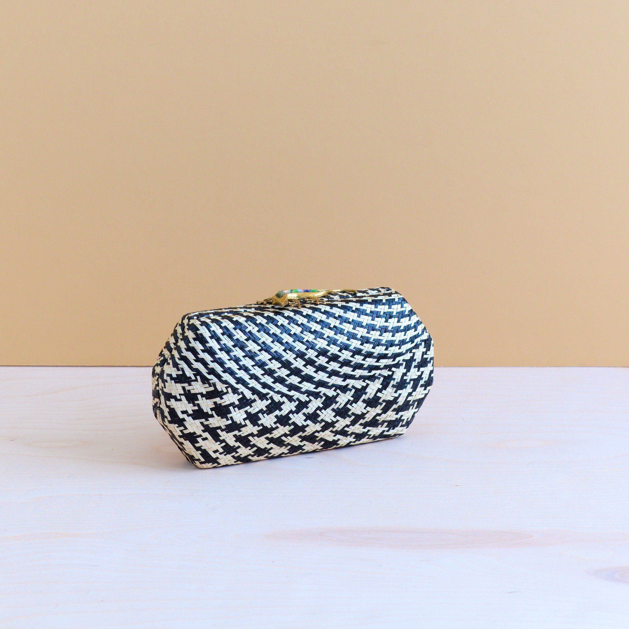 Black Houndstooth Clutch