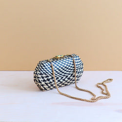 Black Houndstooth Clutch