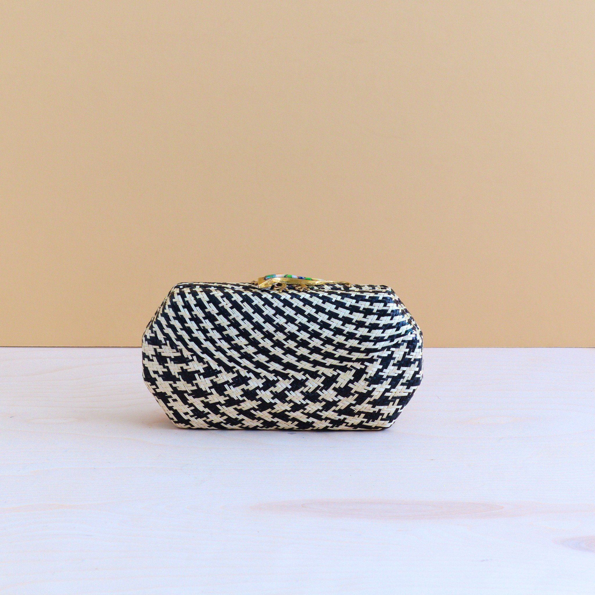 Black Houndstooth Clutch