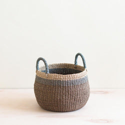 Brown Tabletop Bulge Basket with Handles