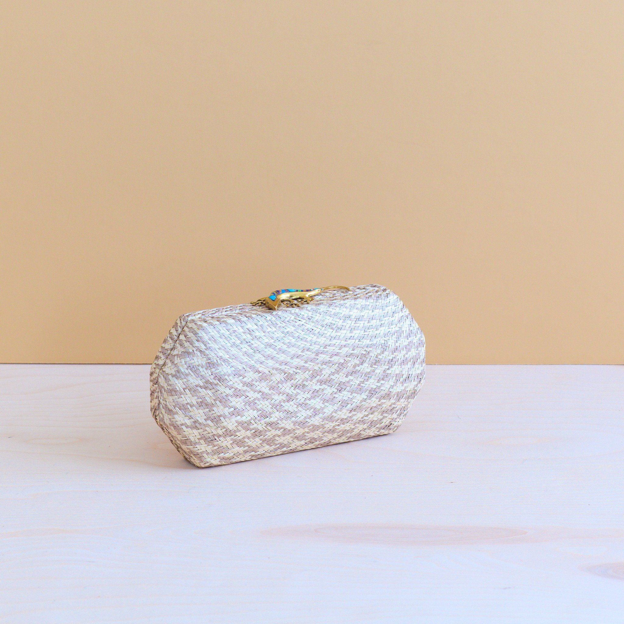 Dusty Rose Houndstooth Clutch