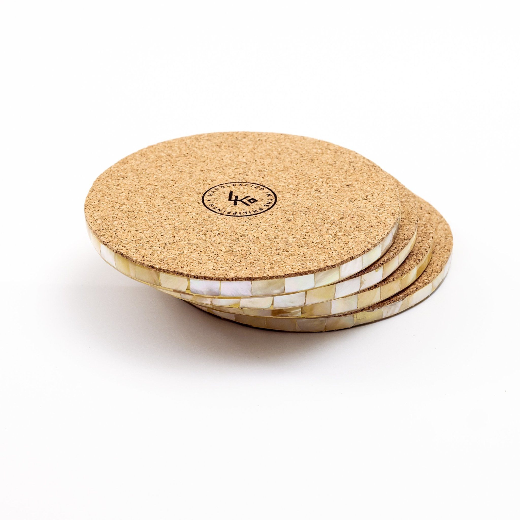 Golden Yellow Mother of Pearl Coaster Set